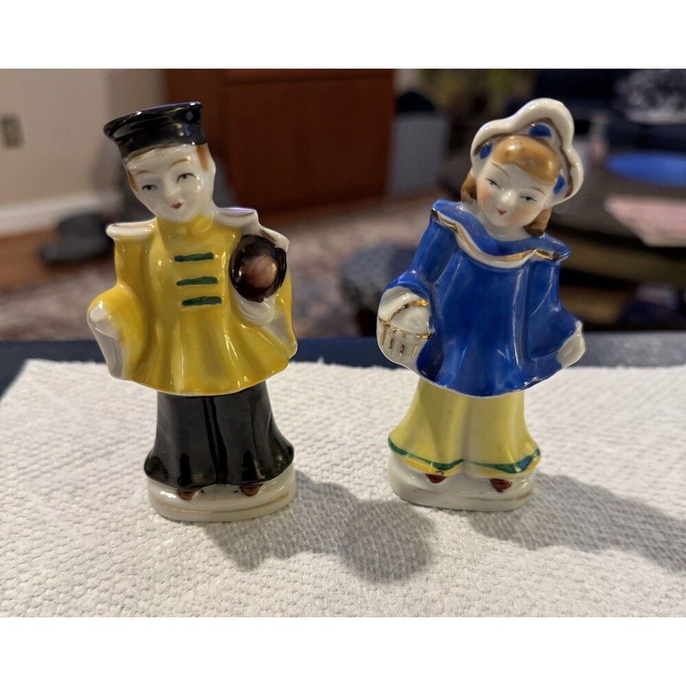 Vintage Japan Couple Figurines Porcelain Sweet 40s 50s Traditional Asian
